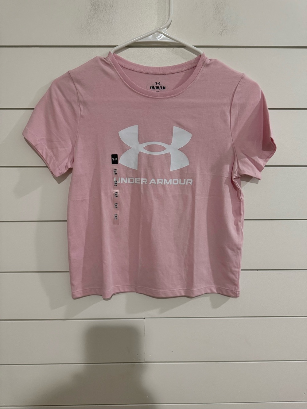 Under Armour Pink Short Sleeve Tee with White Logo
